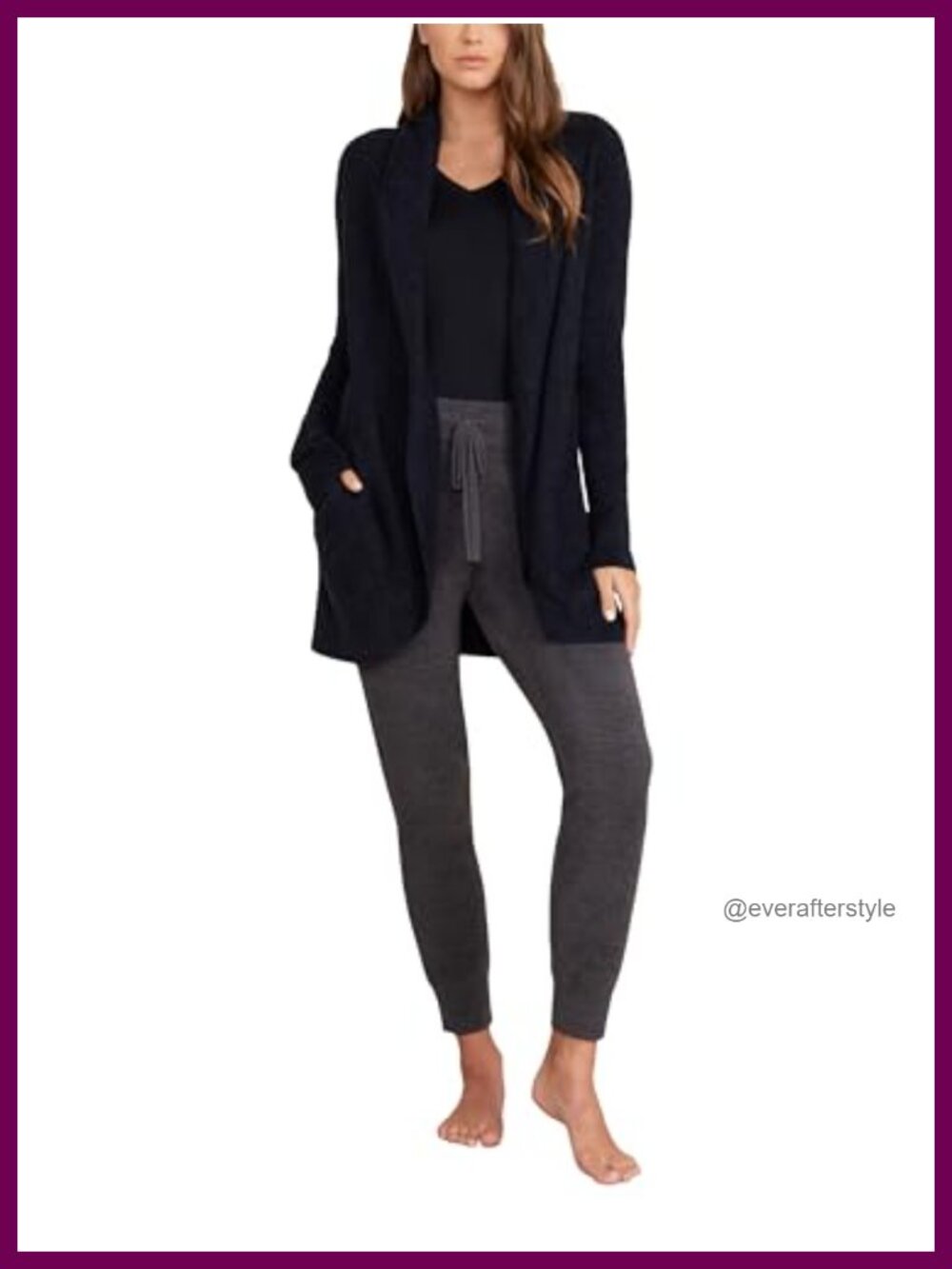 CozyChic Lite Knit Relaxed Mid-Thigh Circle Cardigan Shawl Collar